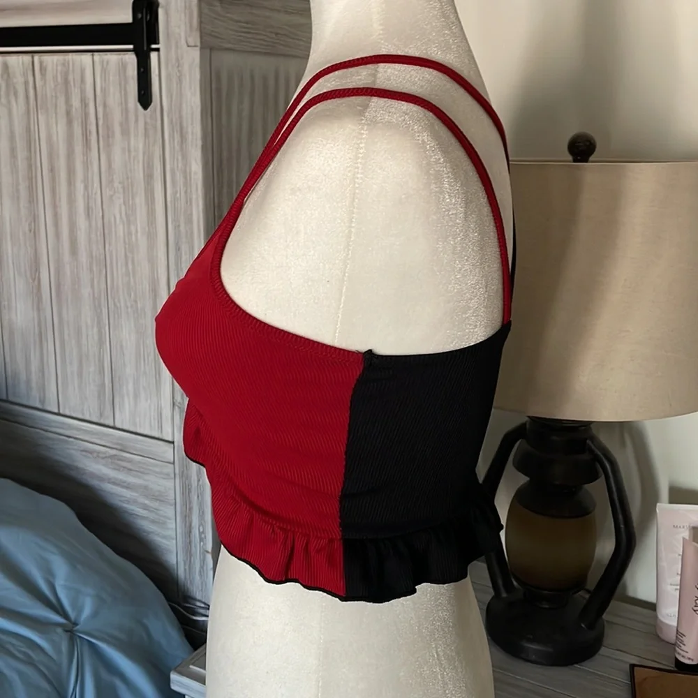 NWOT black & red halter top - Picture 3 of 9